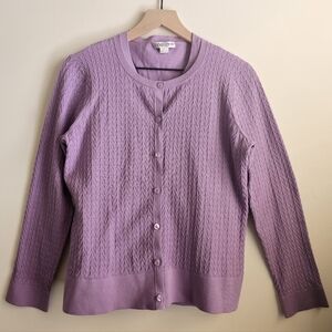 Vintage Purple Pendleton Silk Blend Twin Set Cardigan & Tank Lightweight L